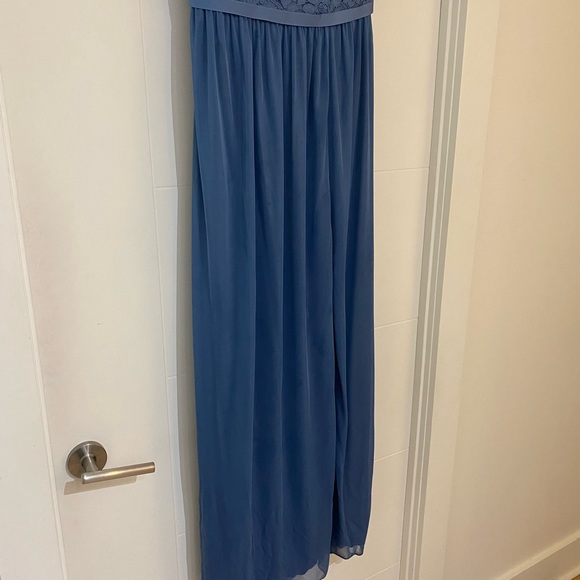SOLD OFF SITE: David’s Bridal Blue Bridesmaid/Wedding Guest Dress Size 4 - Picture 4 of 9